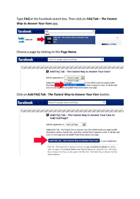 How to install FAQ App on Facebook Page .